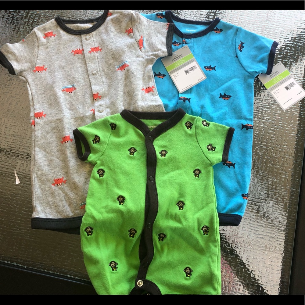 NWT Carters Boys Creeper Romper Set